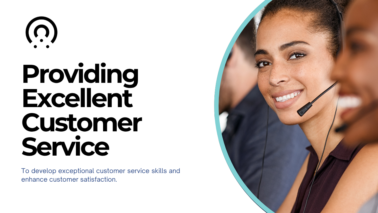 Close-up of a customer service representative wearing a headset and smiling while engaging with clients.