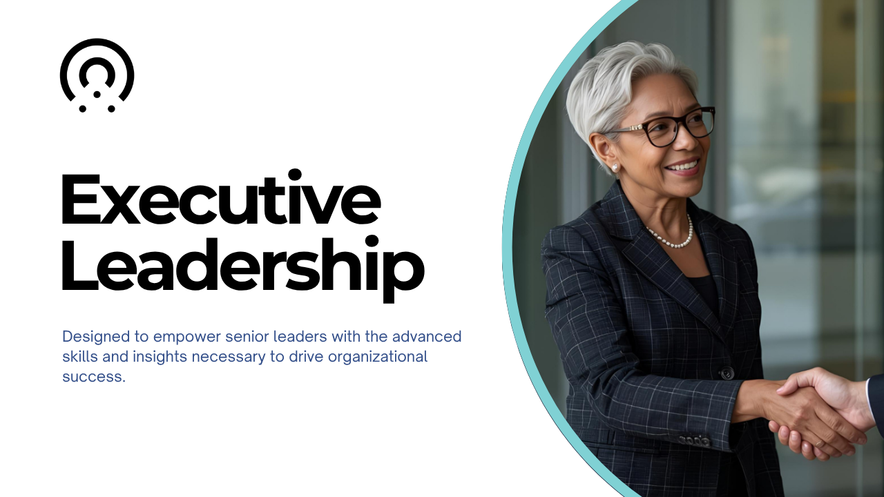 A woman in a business suit shaking hands with another person, representing executive leadership.